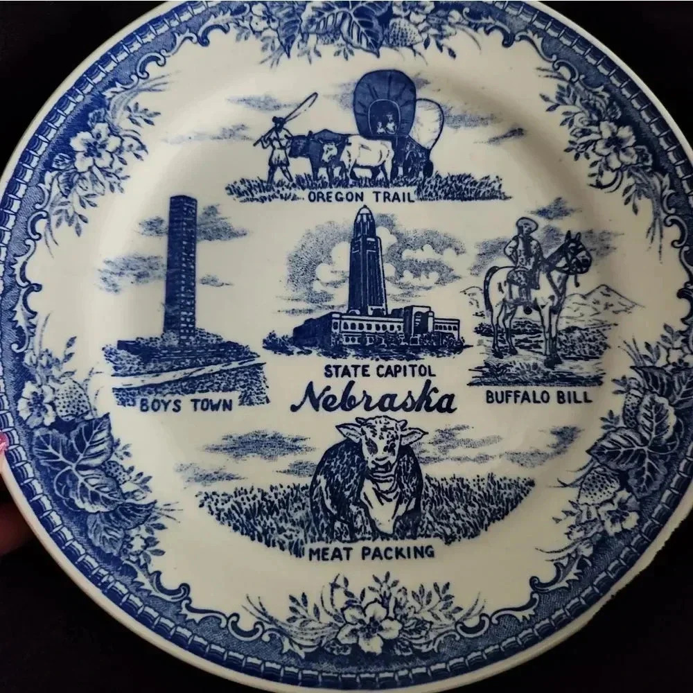 NEBRASKA Porcelain Plate - Picture 2 of 6